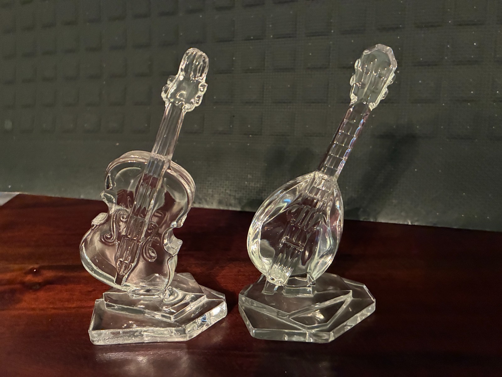 Crystal Violin and Mandolin- Hand Crafted Musical Instrument Figurine
