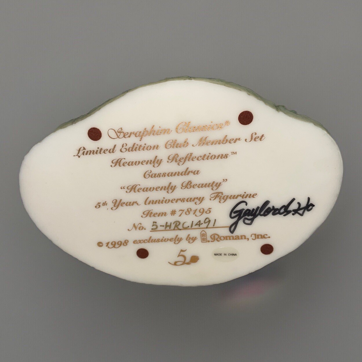 Seraphim Classics Cassandra Heavenly Beauty 5th Year Anniversary 1998 Signed