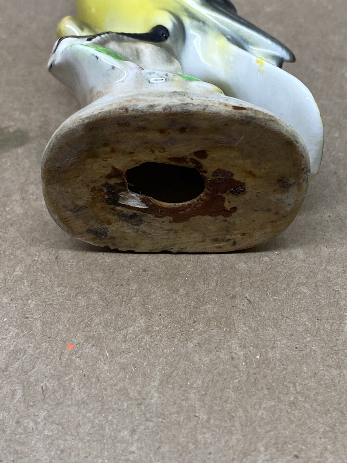 Vintage Bird Figurine Oriole Bird Black and Yellow 3.5 inch Porcelain Japan