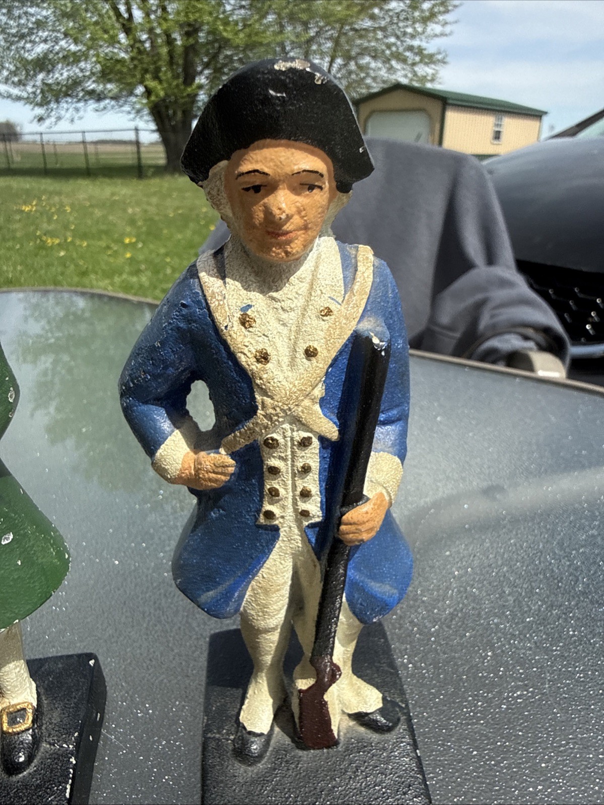 Vintage Cast Iron Soldier Figurines -Colonial Era Style – Set of 2 – 7.5”