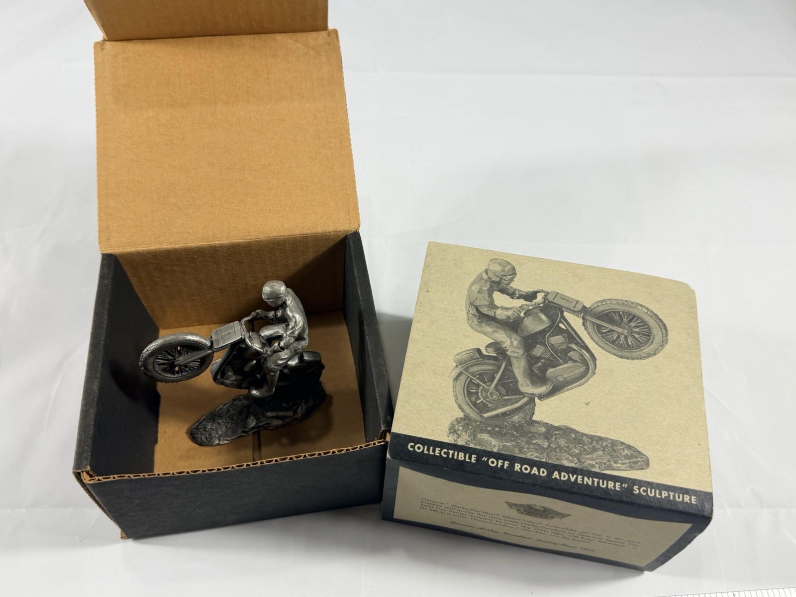 Harley-Davidson Limited Edition Pewter Motorcycle Rider Sculpture by Skip Winn