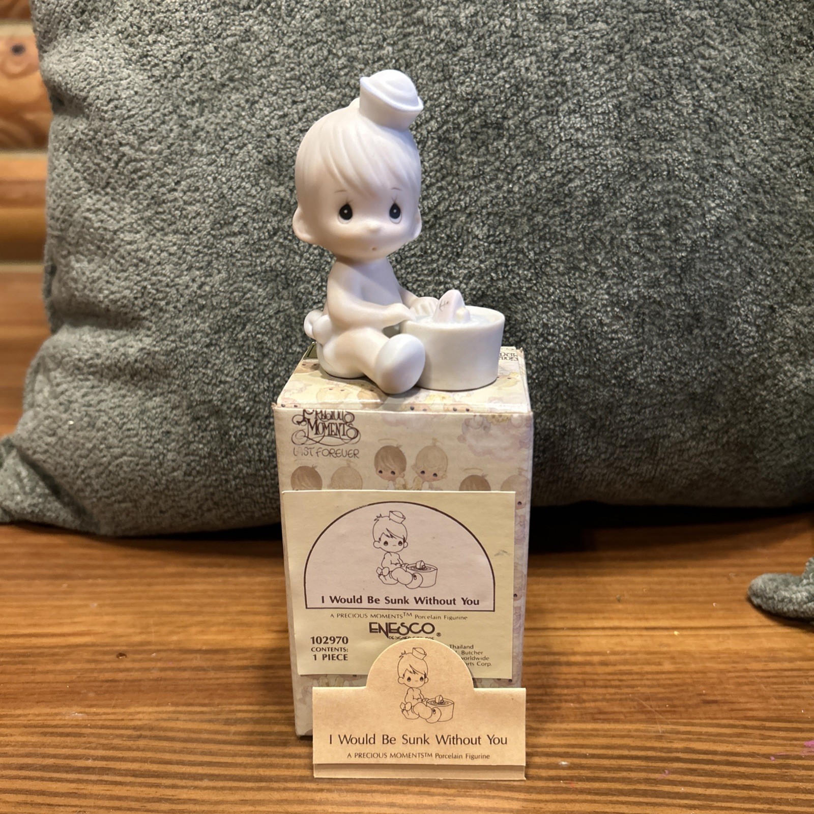 Precious Moments Figurine 1987 I Would Be Sunk Without You Enesco 102970 Boy
