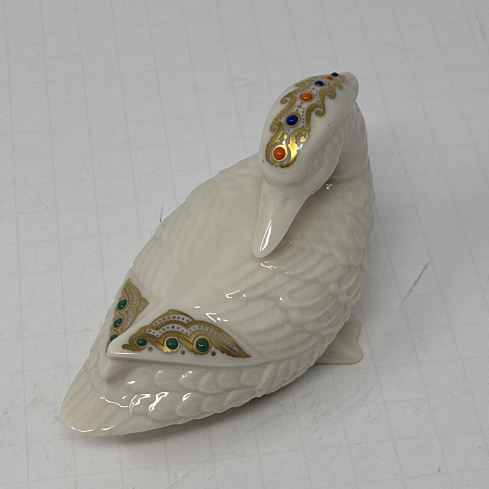 Vintage Lenox China Jewels Collection Preening Duck Figurine 1992 Pristine
