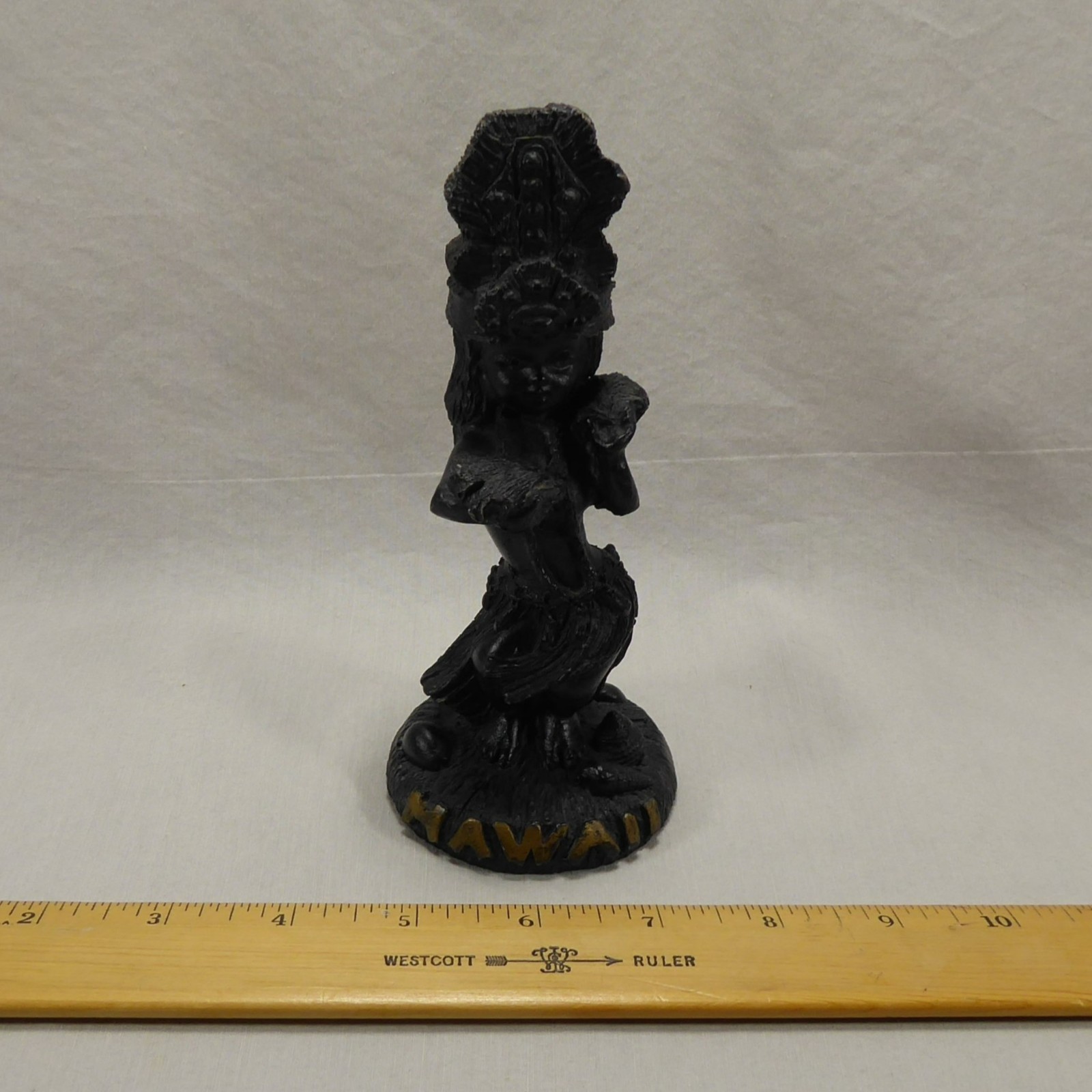 VTG Hawaiian Souvenir 6.5″ Lava Figurine Hula Dancer Dancing Girl Maiden Hawaii