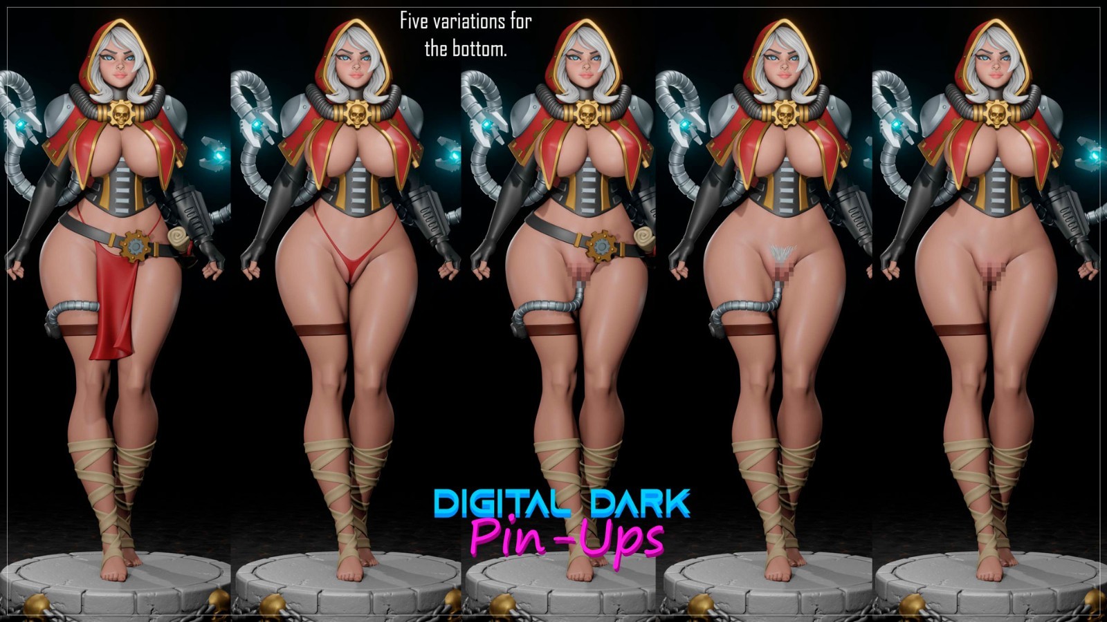 Digital Dark Pin-Ups NSFW : Female Tech Priest – Resin (1:4-1:24 scale) Figure