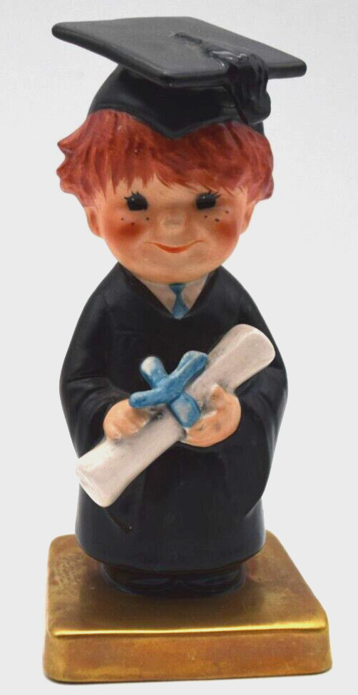 Vintage 1970 Goebel Bachelor Degree 5.5 Inch Redheaded Boy Figurine