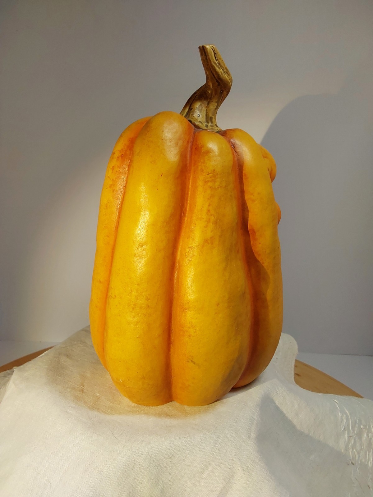 Anthropomorphic Ugly Funny Old Man Face Pumpkin, Warts,Wrinkles,Hook Nose 7.5″