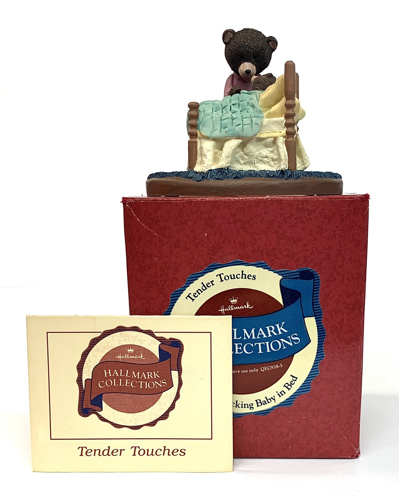 Hallmark Collections Tender Touches “Tucking Baby In Bed” Figurine 1990 QEC938-5