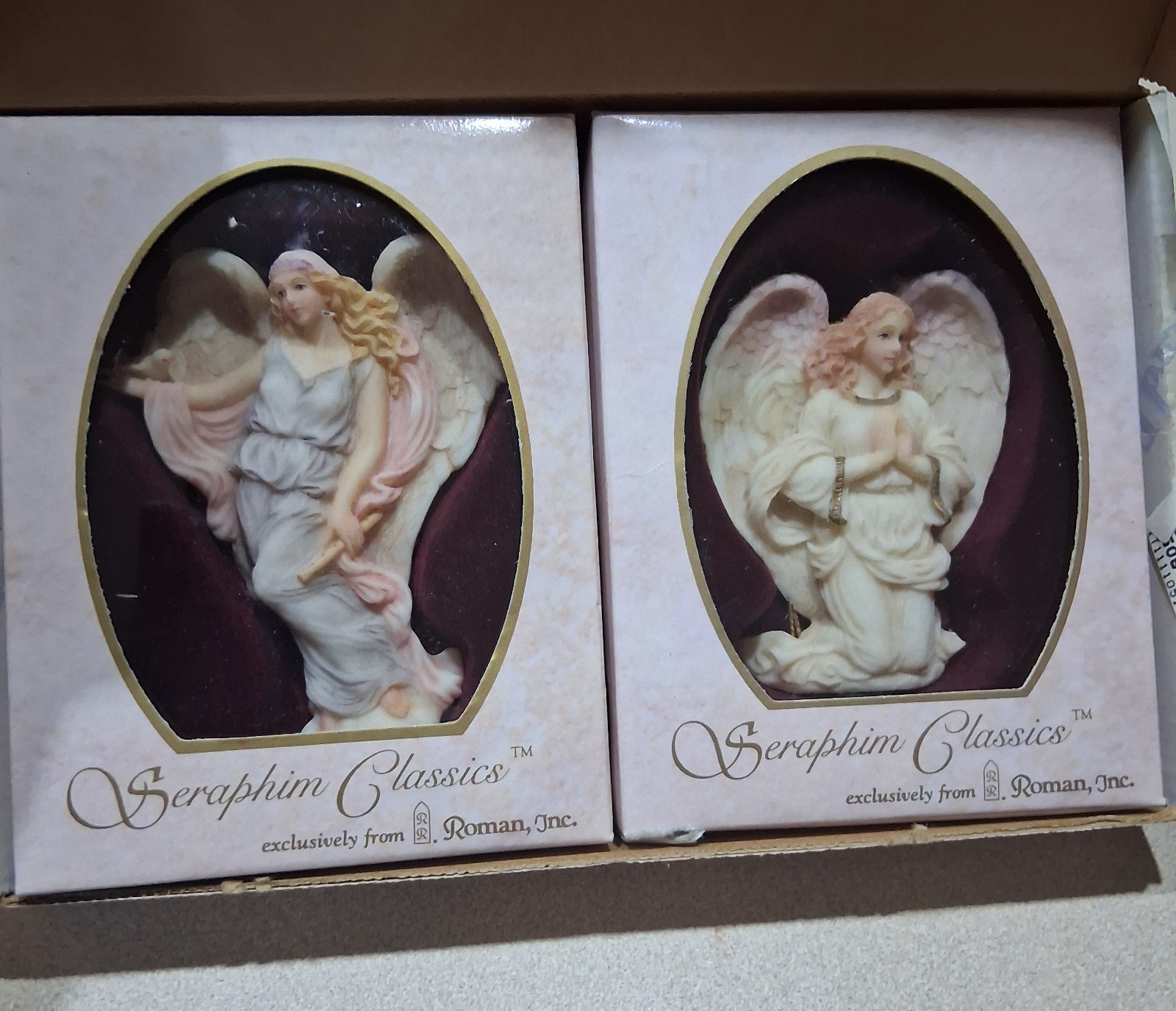 Roman Inc Seraphim Classics Boxed Resin Angel Figurines 2-Pack Isabel Iris 1994