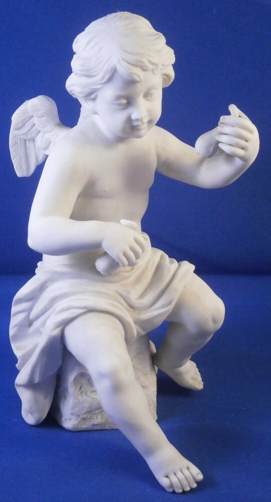 Antique 18thC Sevres Biscuit Porcelain Angel Figurine Figure Porzellan Figur