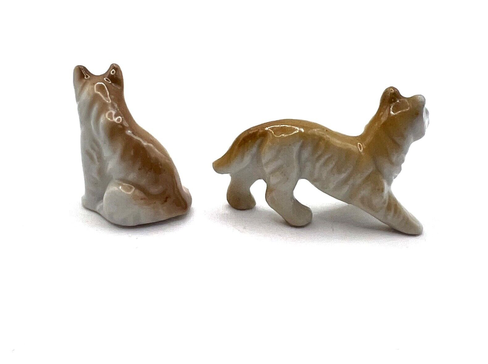 Occupied Japan Porcelain Rough Collie Dog Figurines Miniature Sheltie Set
