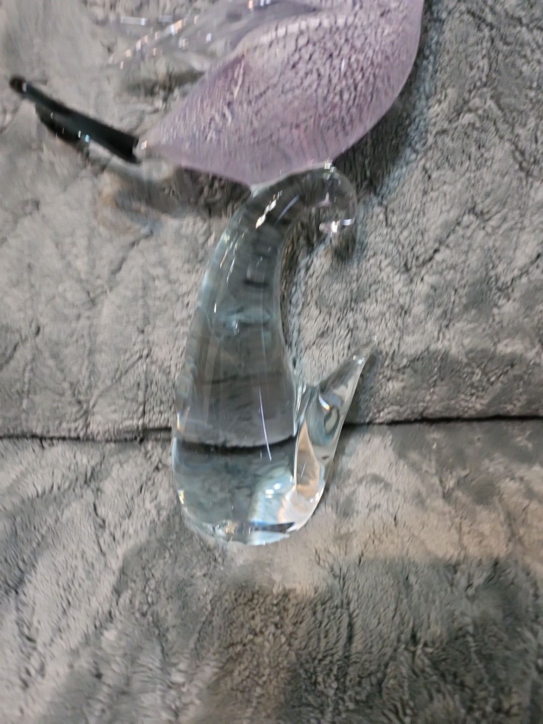Vintage Hand-blown Formia Vetri di Murano Glass Bird Lavender Silver Coloration