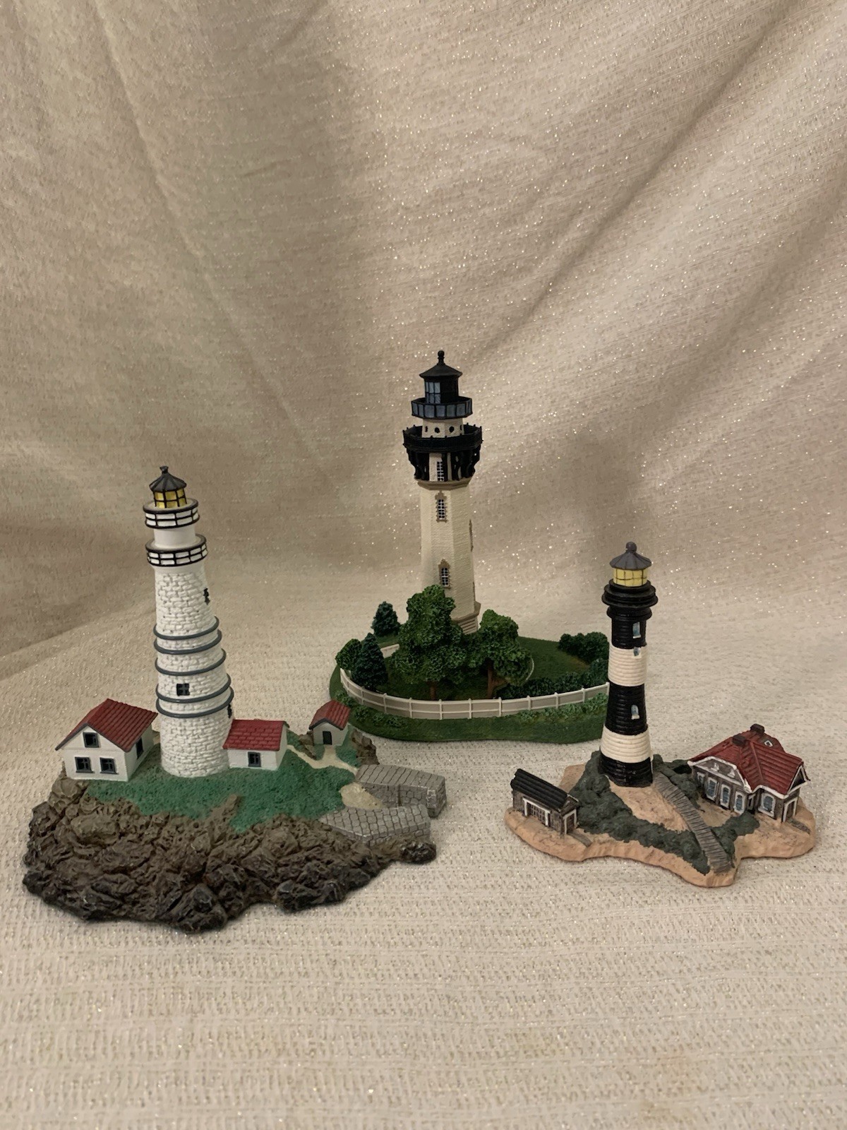 Collection Of 3 Lighthouses By Spoontiques & The Danbury Mint