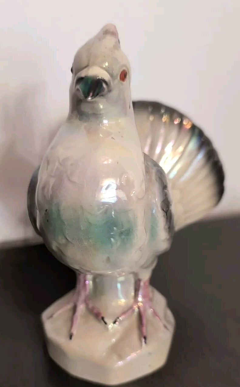 Rare VTG JEMA Pigeon Figurine No. 180 Holland Lusterware Hard to Find Birds Nice