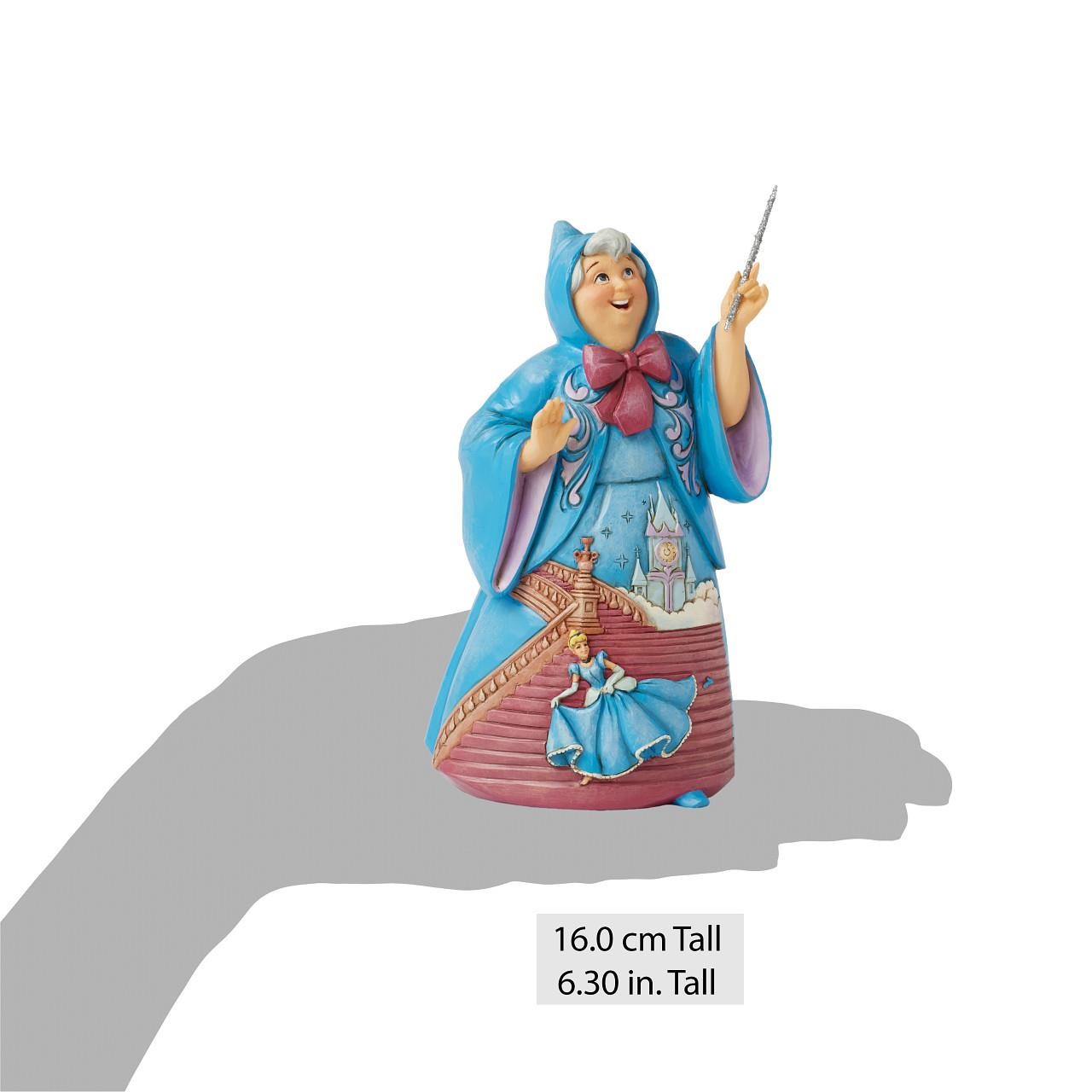 Jim Shore Disney Traditions Fairy Godmother W Wand in Blue Robe Figurine 6016898
