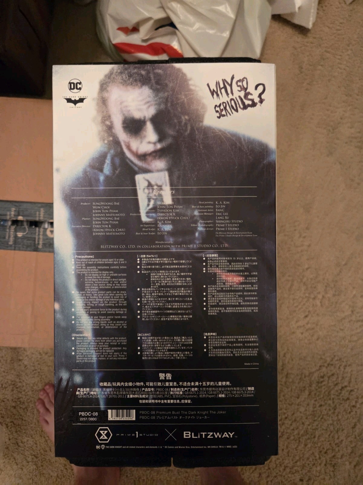 Prime 1 Studio & Blitzway JOKER Limited Heath Ledger Bust – New #2257 of 3800