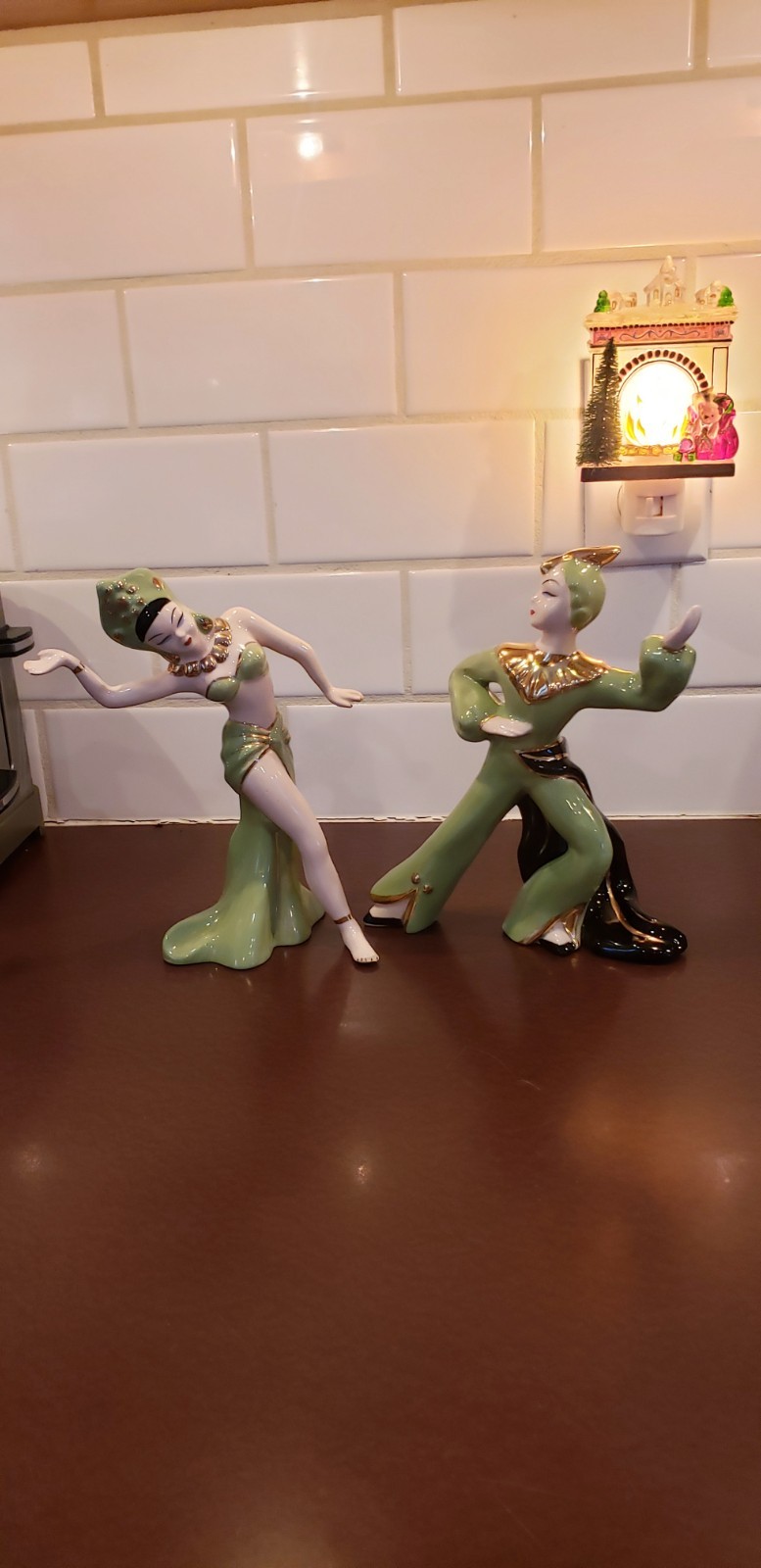 Vintage Napco Japan MCM Exotic Asian Dancers Figurines 8″
