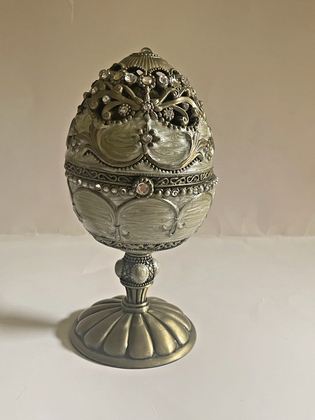 Musical Faberge Egg with Spinning Angel Jeweled