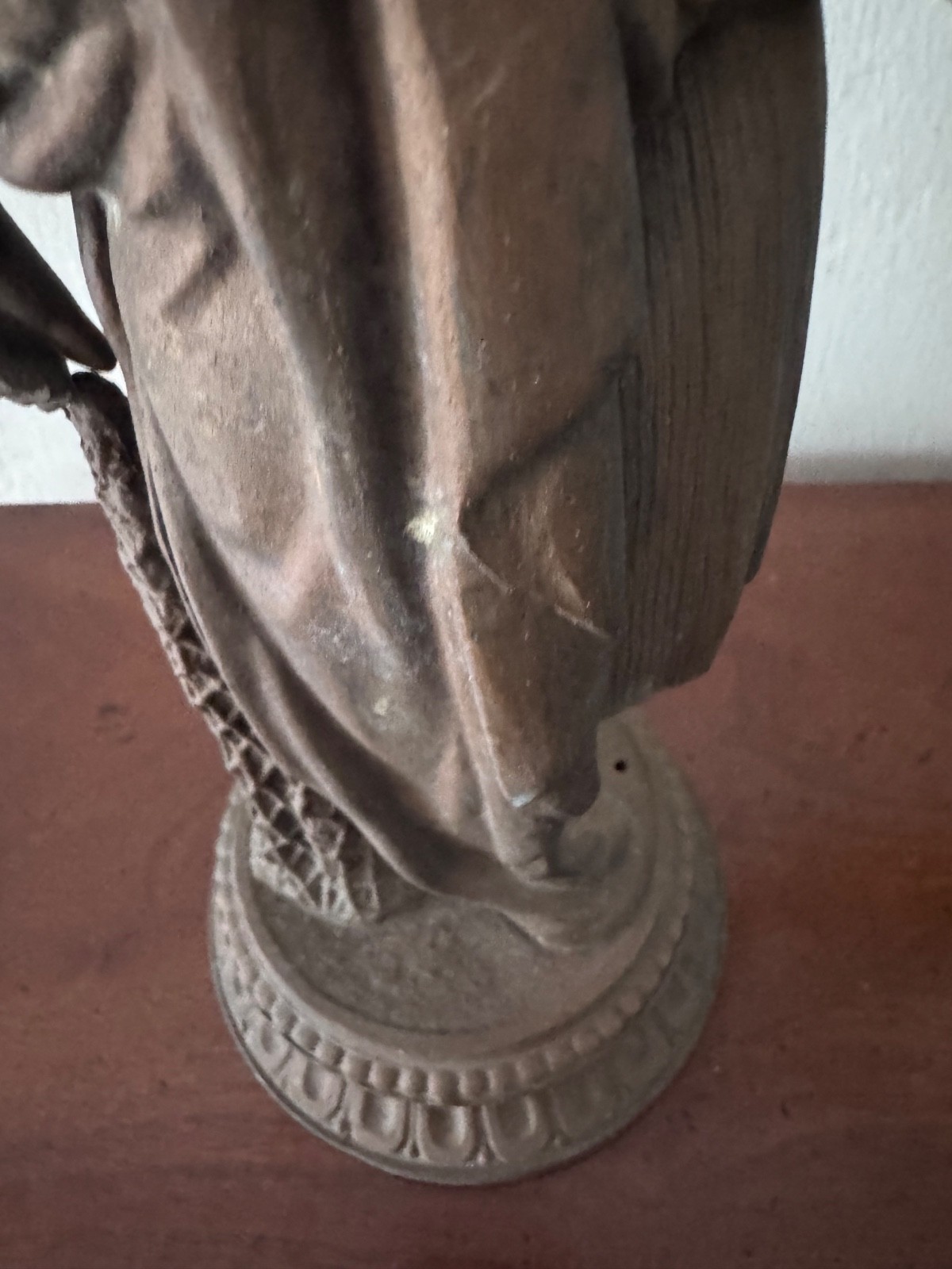 Antique Roman Male Figurine Statue Sculpture Spelter Metal 13″ Tall