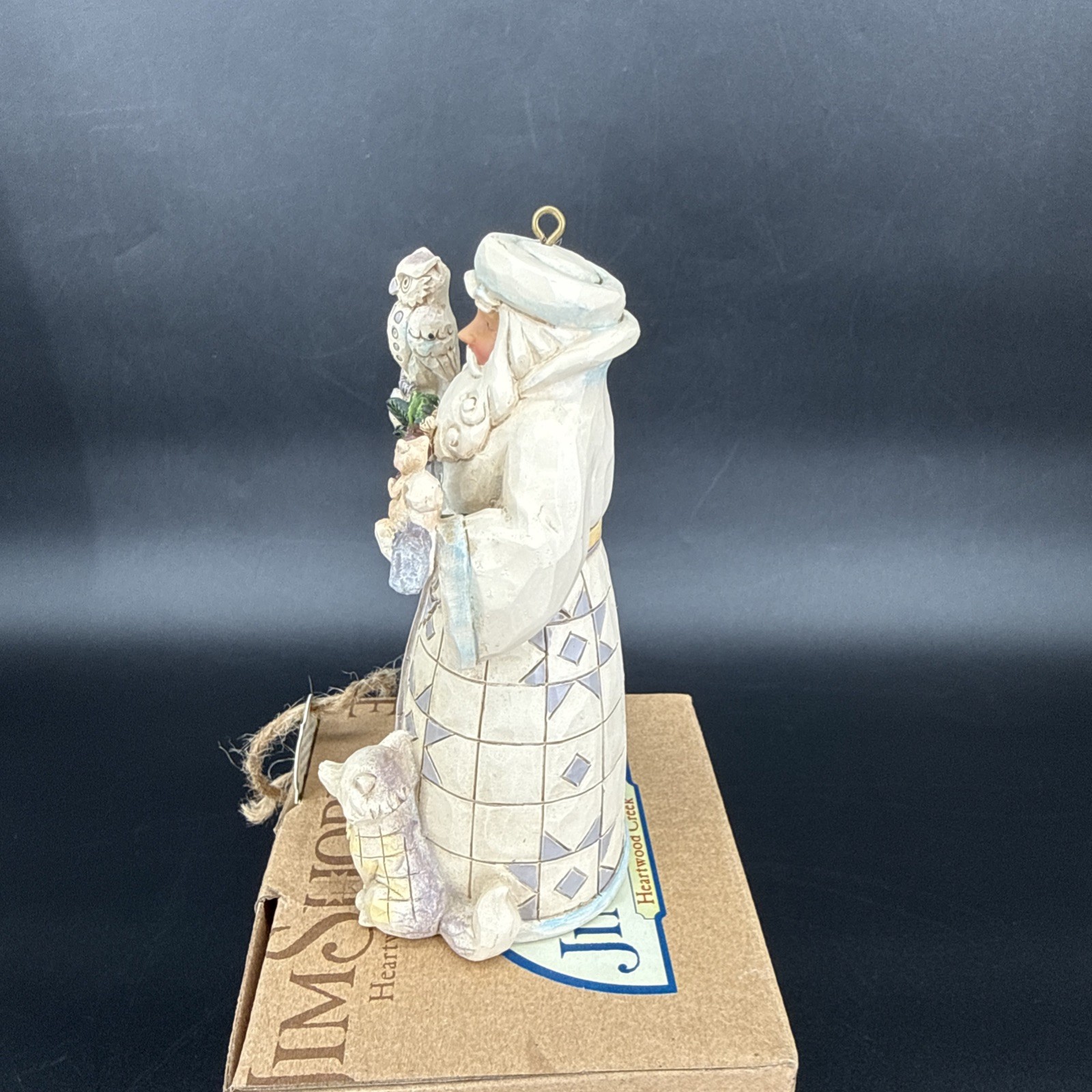 Jim Shore Heartwood Creek 2016 White Woodland Santa Ornament 4.75” #4050011