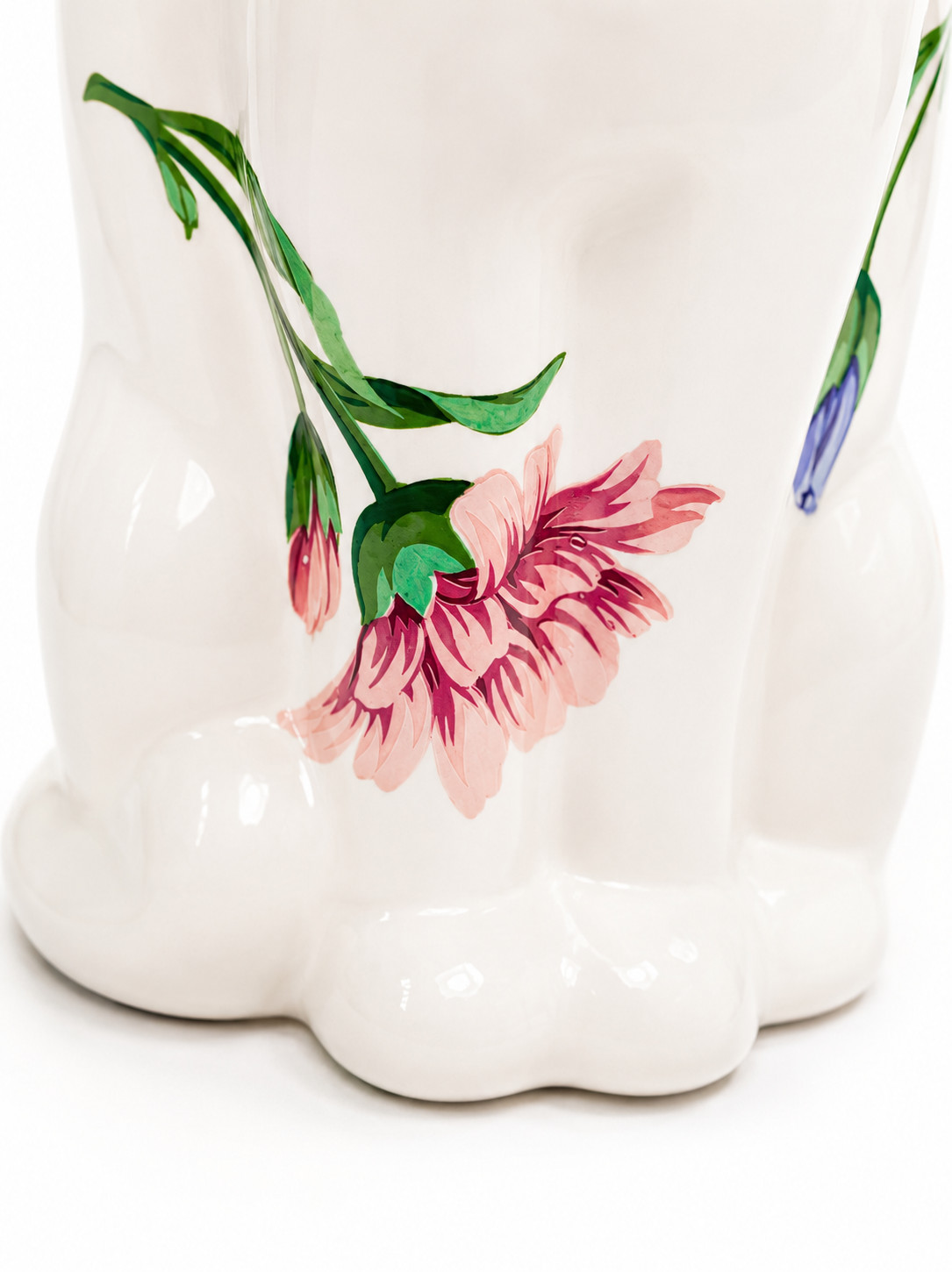 Tiffany Co 1996 Sintra Floral Cat Figurine Hand Painted Porcelain Portugal MIB