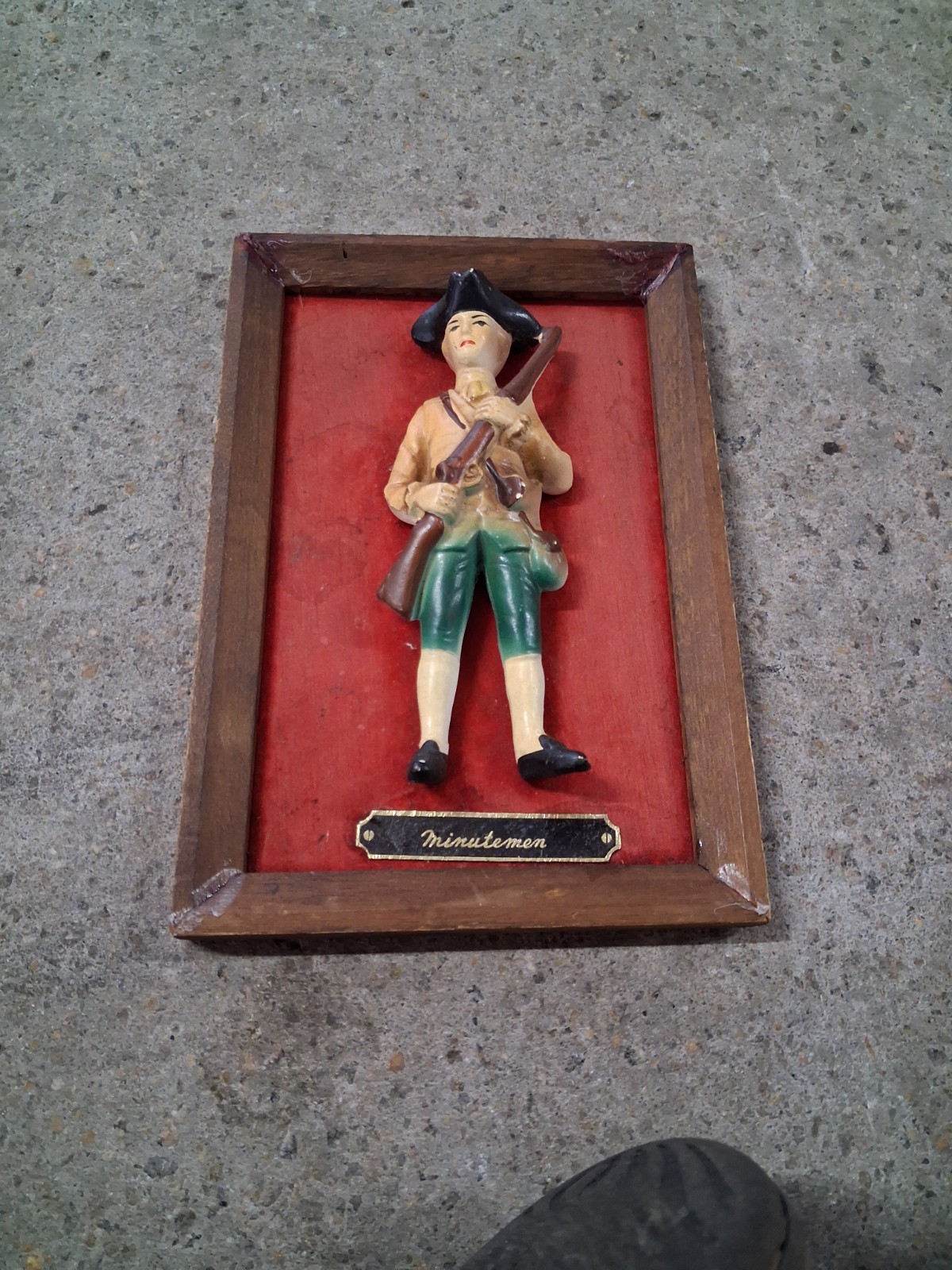 Framed Royal SealyMilitary Minuteman Colonial Wall Hanging Figurines Wood