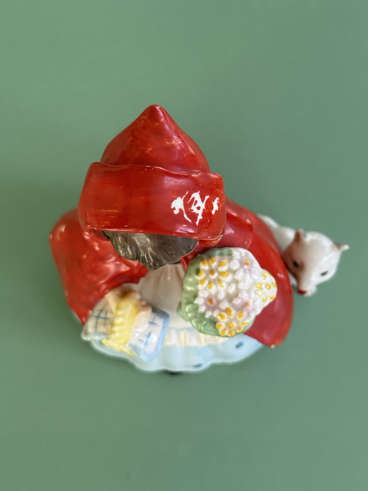 Napco Little Red Riding Hood Ceramic Figurine 1950s Fairy Tales Original