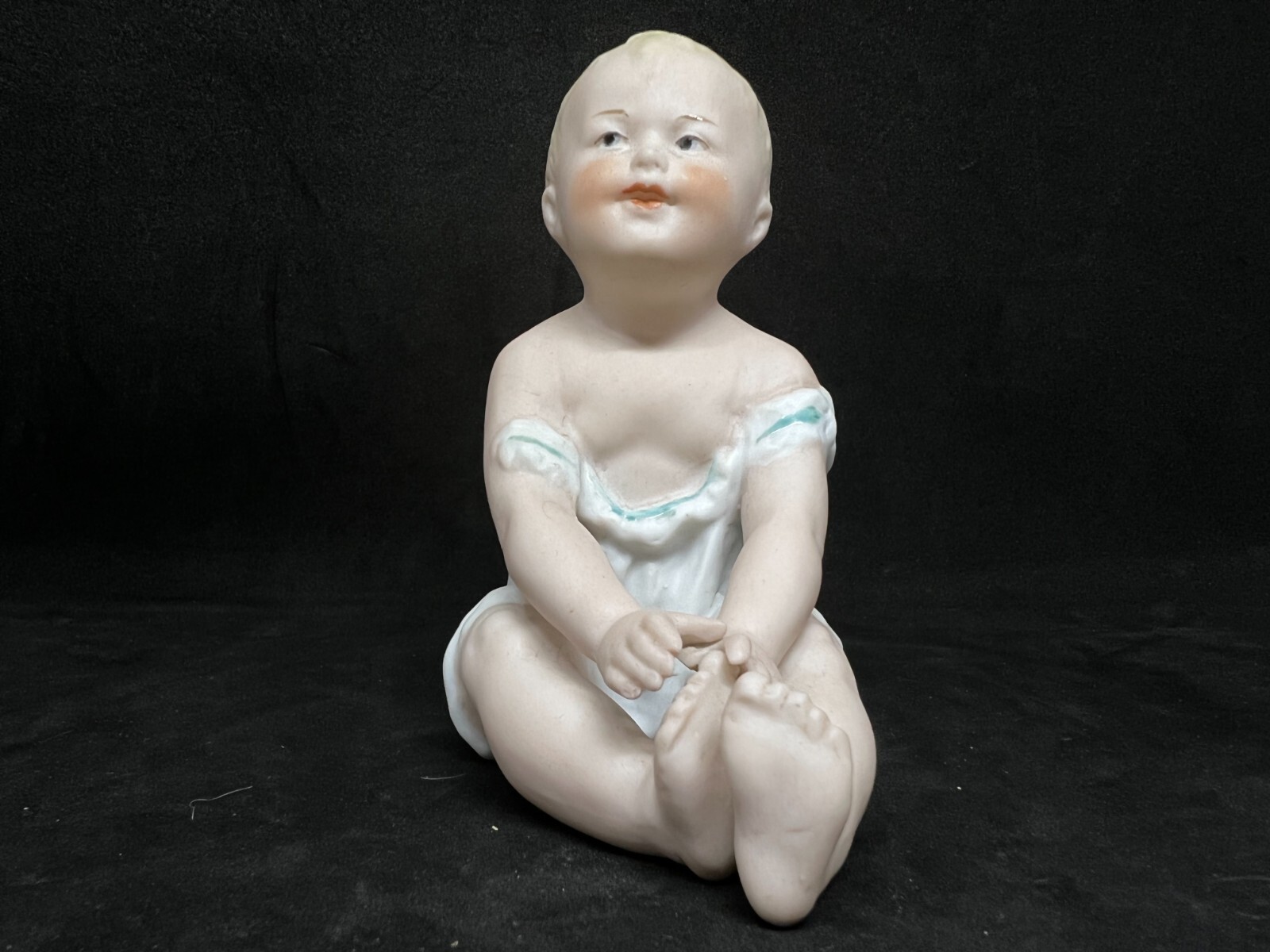 Gebruder Heubach-German Porcelain Bisque-Sitting Piano Baby 4 1/2″ #3