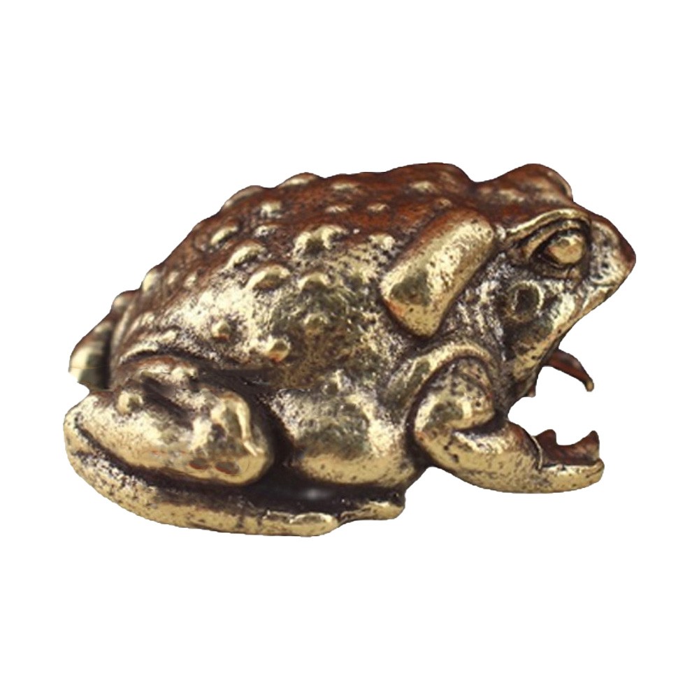 2x 40mm Antique Bronze Sculpture Solid Brass Toad Small Ornament Home Decor US