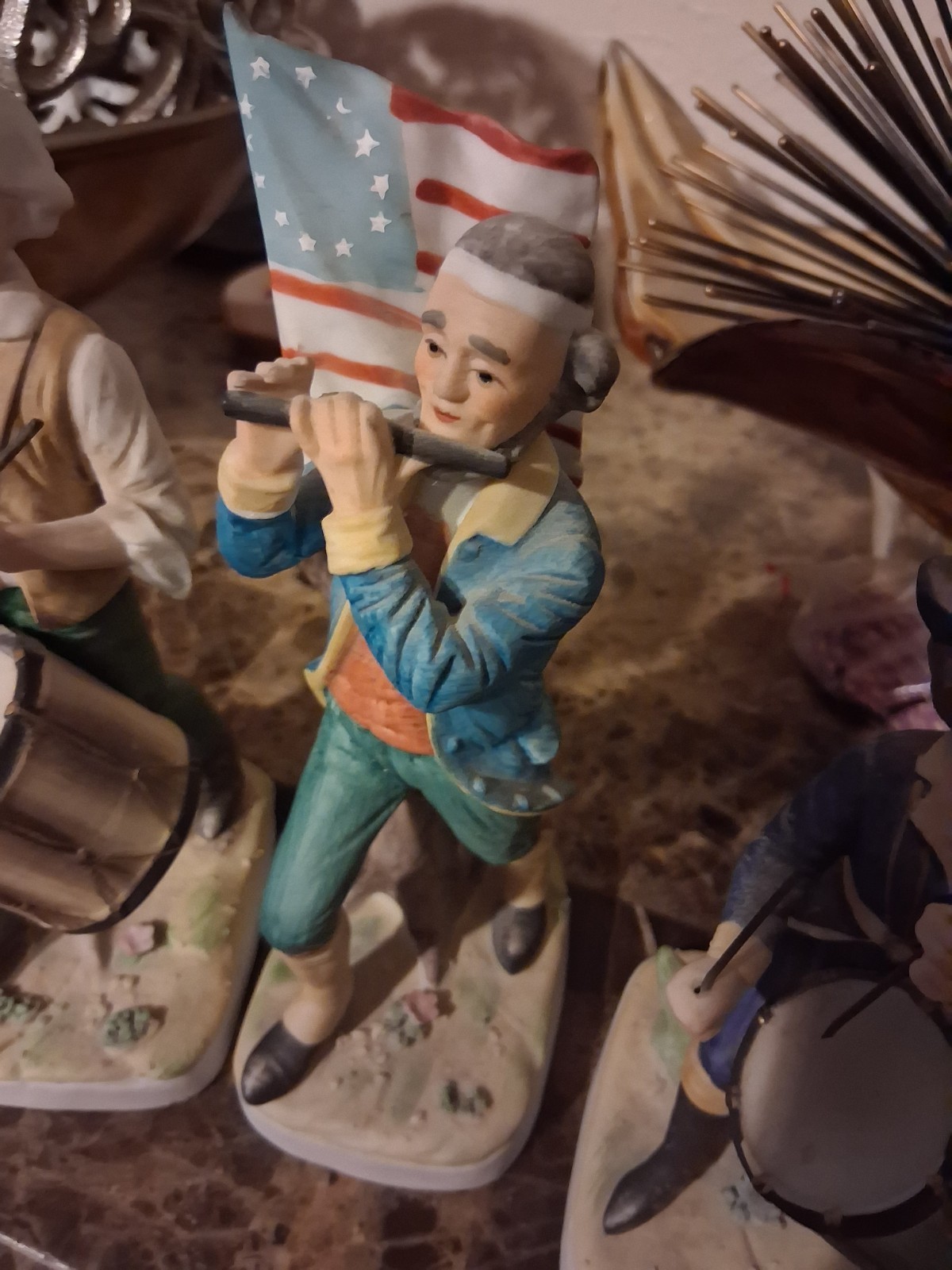 COMPLETE SET OF 3 Lefton Spirit of 76 Patriotic Revolutionary War Figures *RARE*
