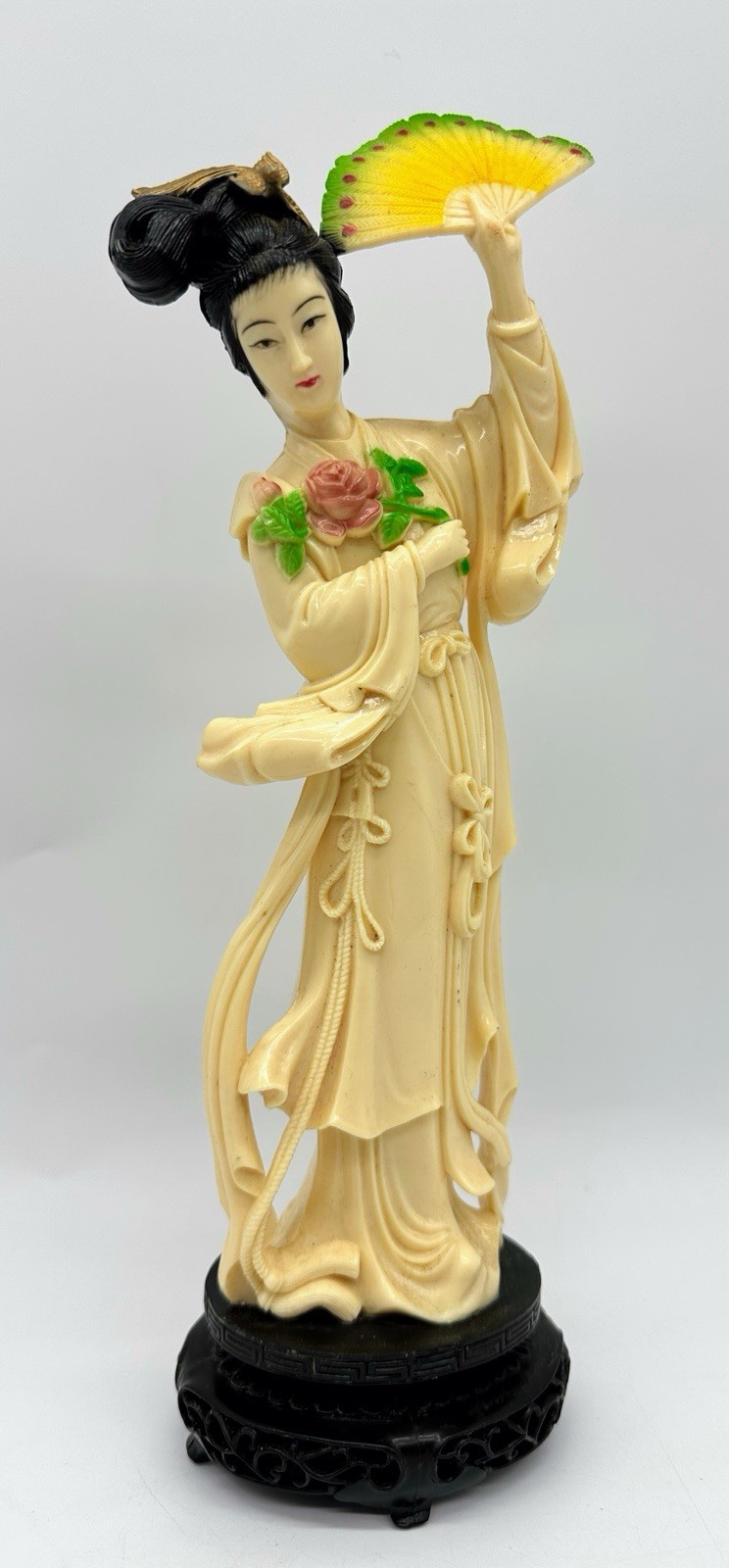 Vintage Vita Hong Kong Geisha Girl Asian Woman Celluloid Figurine Statue Painted