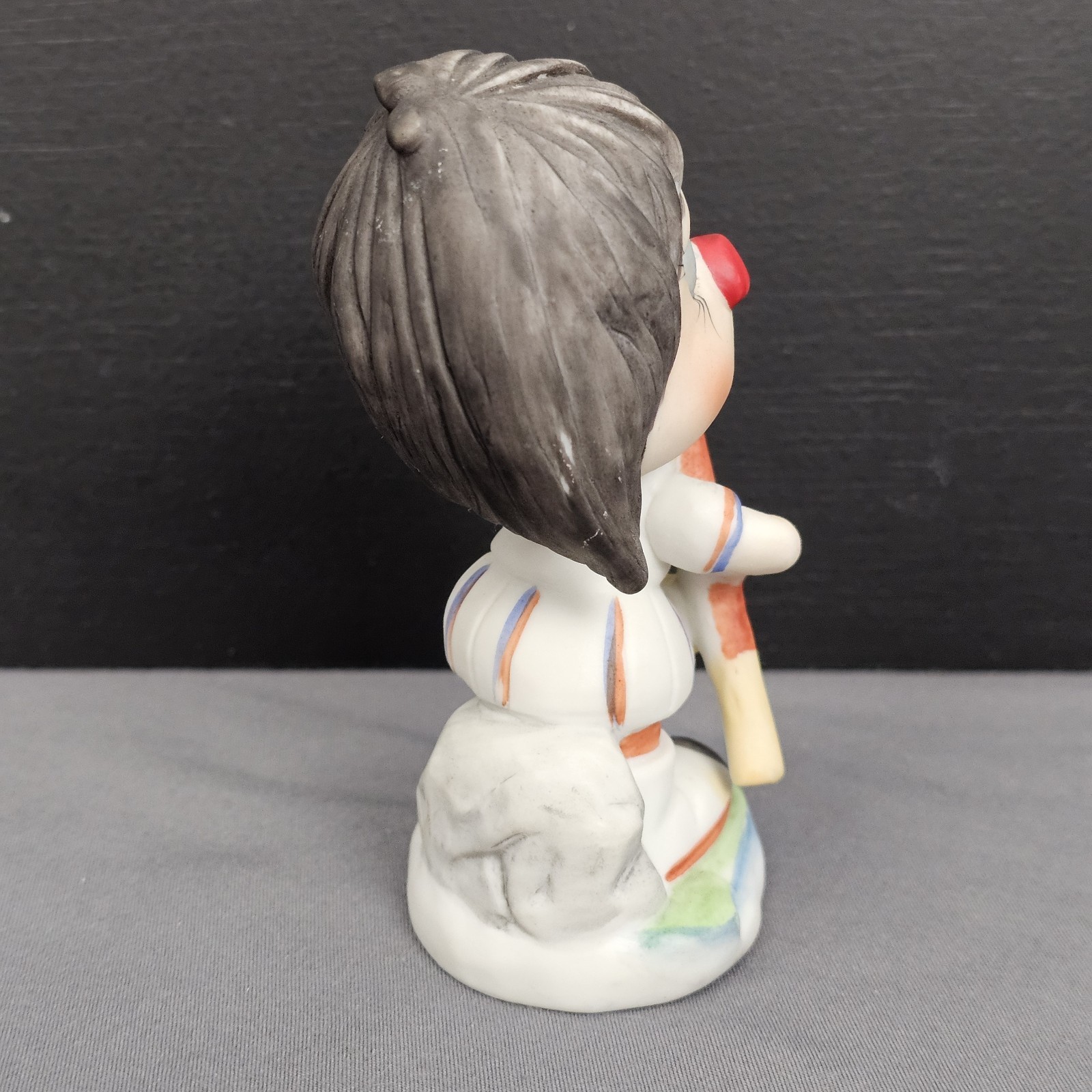 Vintage Arnart Creations Ceramic Figurine Fishing Pole 4″ Tall