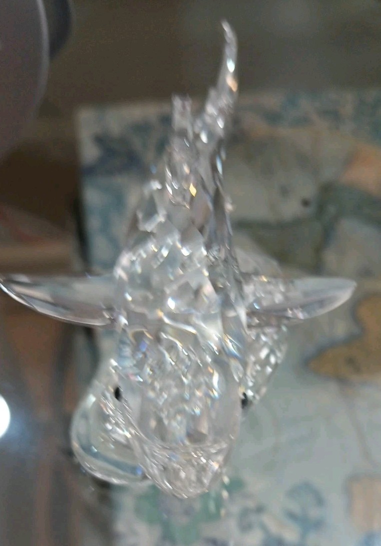 NEW-SWAROVSKI CRYSTAL BABY SHARK FIGURINE #269236 MIB COA South Sea Theme Retird