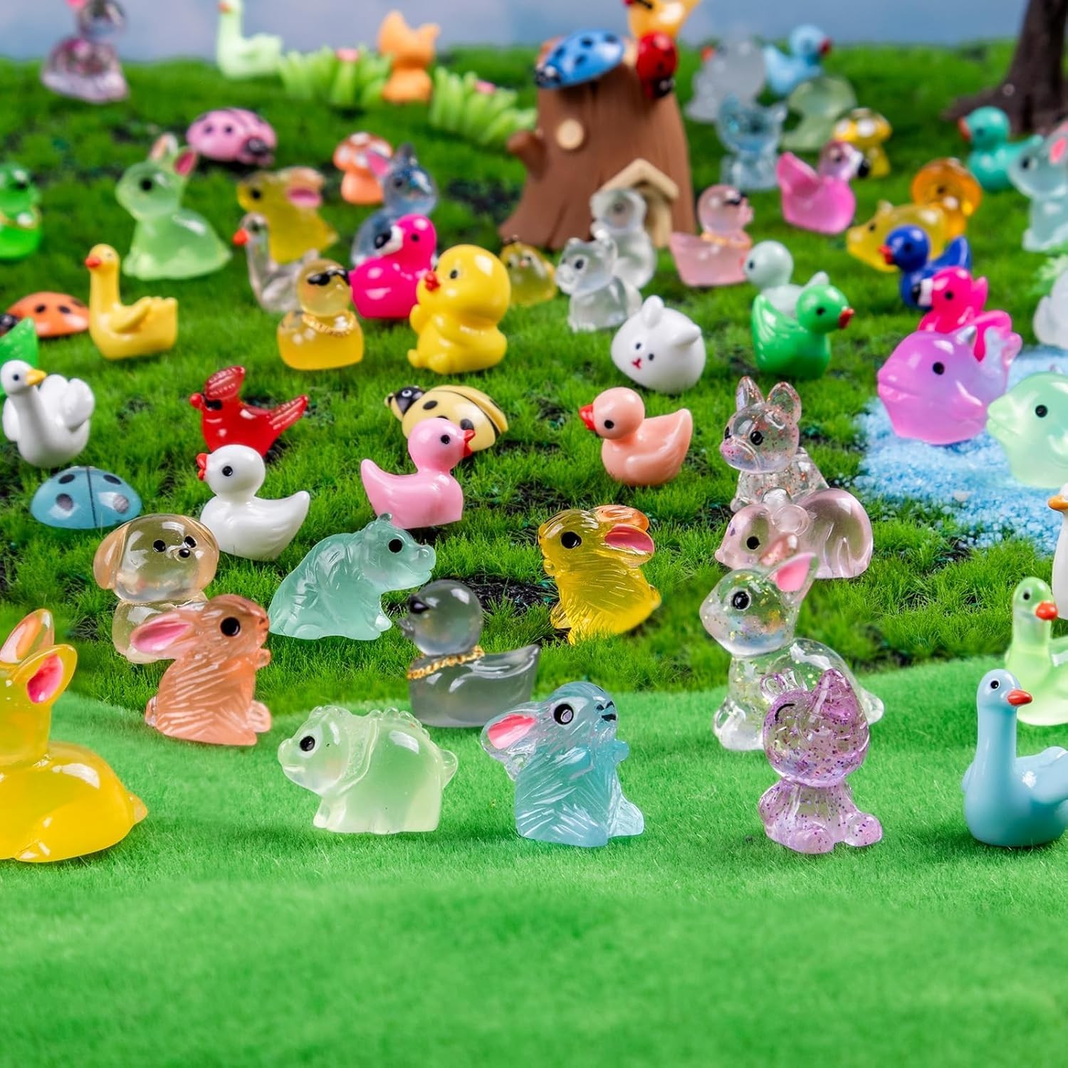 Mini Resin Animals set 240 Pcs mixed Colors Tiny animal Figures New
