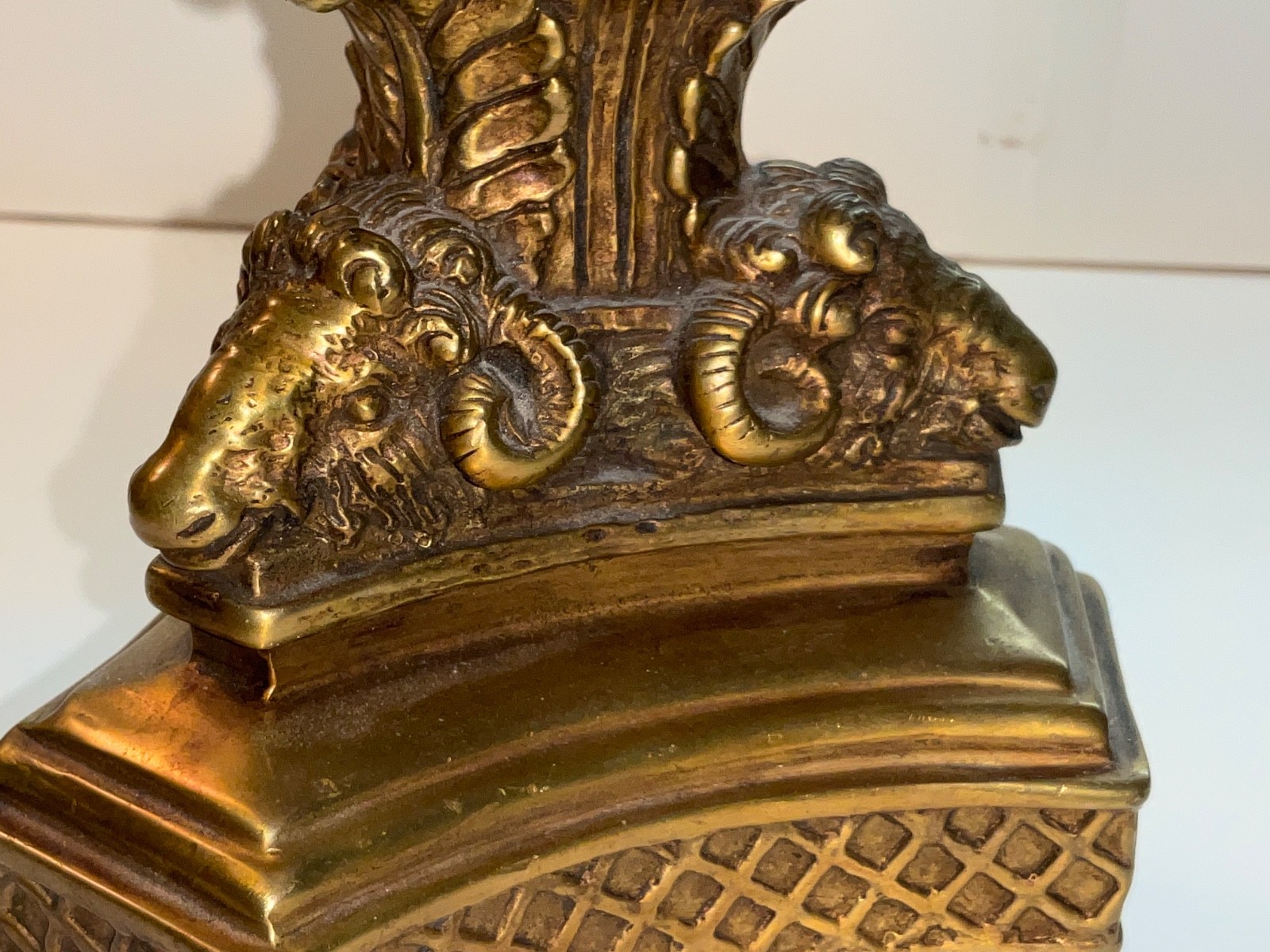 11″ Bronze Ram Footed Ceramic Fruit Bowl Dish Painted Chinese Canton Rose Flower