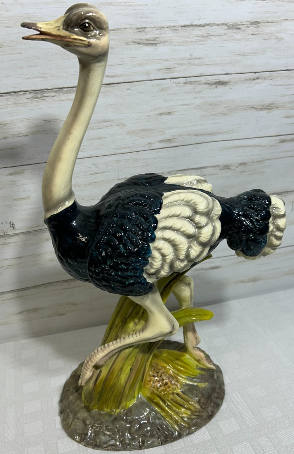 Vtg. Marwal Chalkware OSTRICH Statue Sculpture Figure Figurine Art Big Large 18″