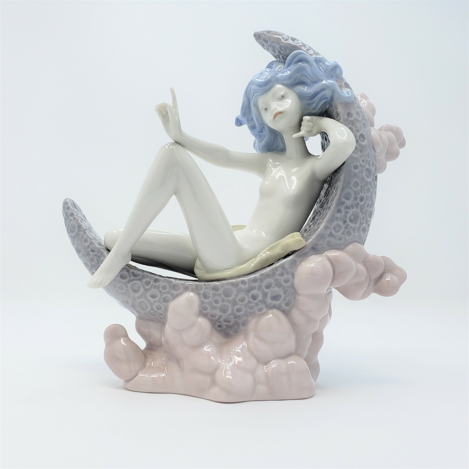 Lladro Moon Glow Girl Lady Woman Sitting on Moon 1436 Retired