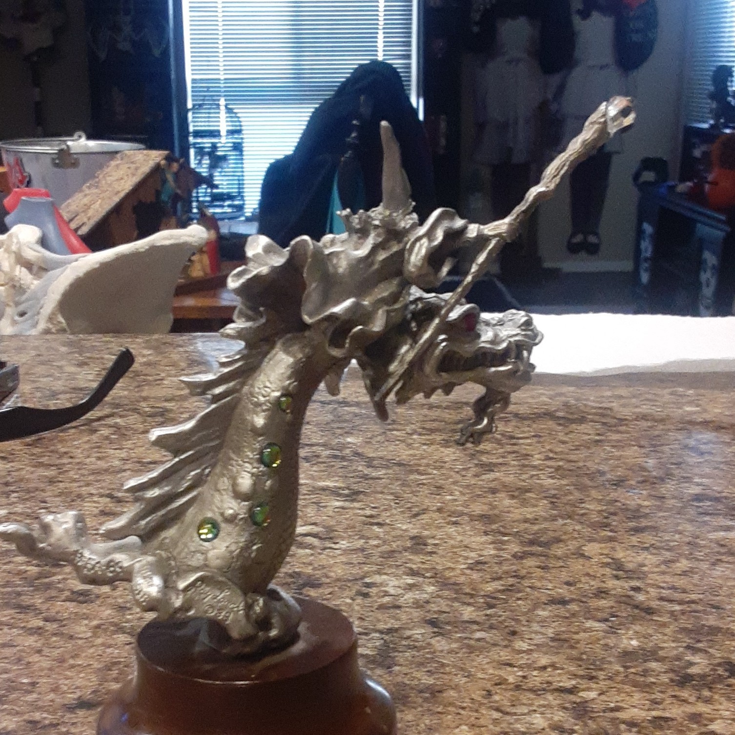 vintage Perth pewter ray lamb Dragon Figurine with Wizard ,magic riders