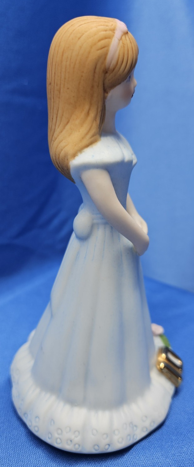 Enesco Growing Up Birthday Girls Girl Age 10 1981 Blue Dress Brown Hair