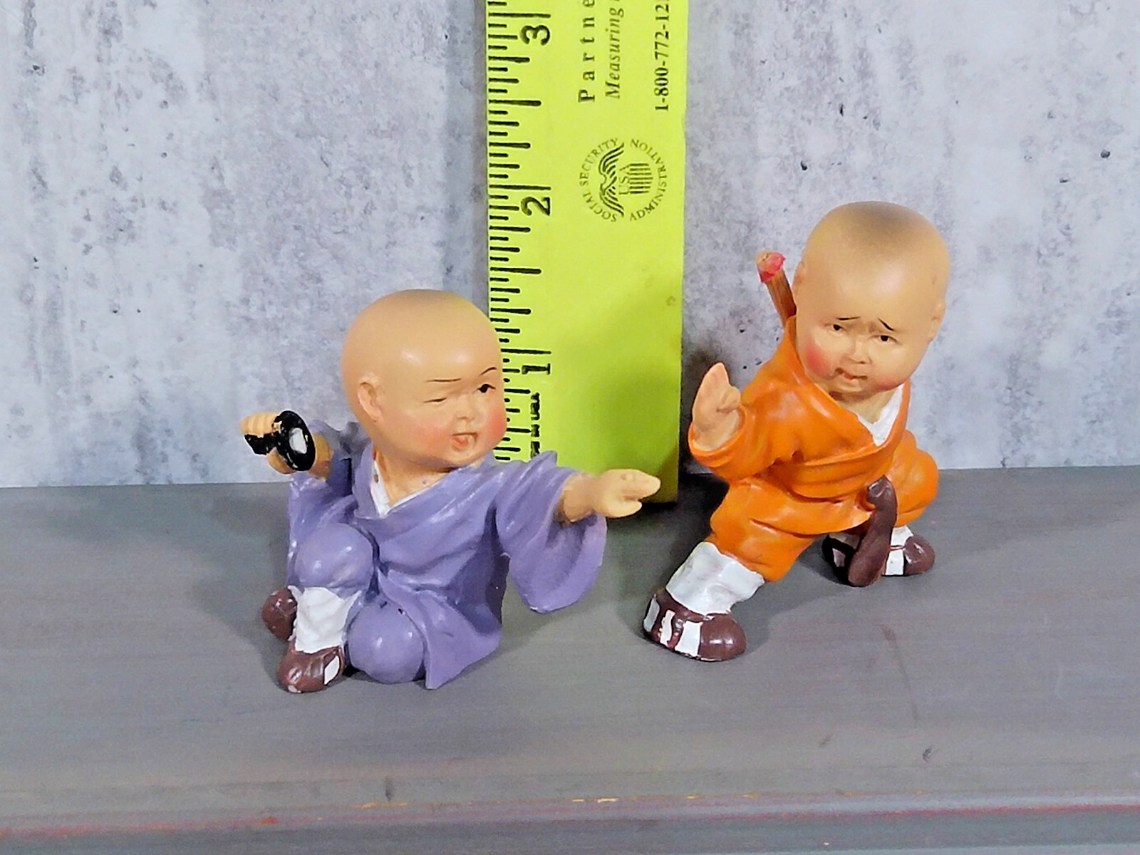 Shaolin Monk Kung Fu Boys Action Pose Resin 9 Figure Lot Martial Arts Vintage