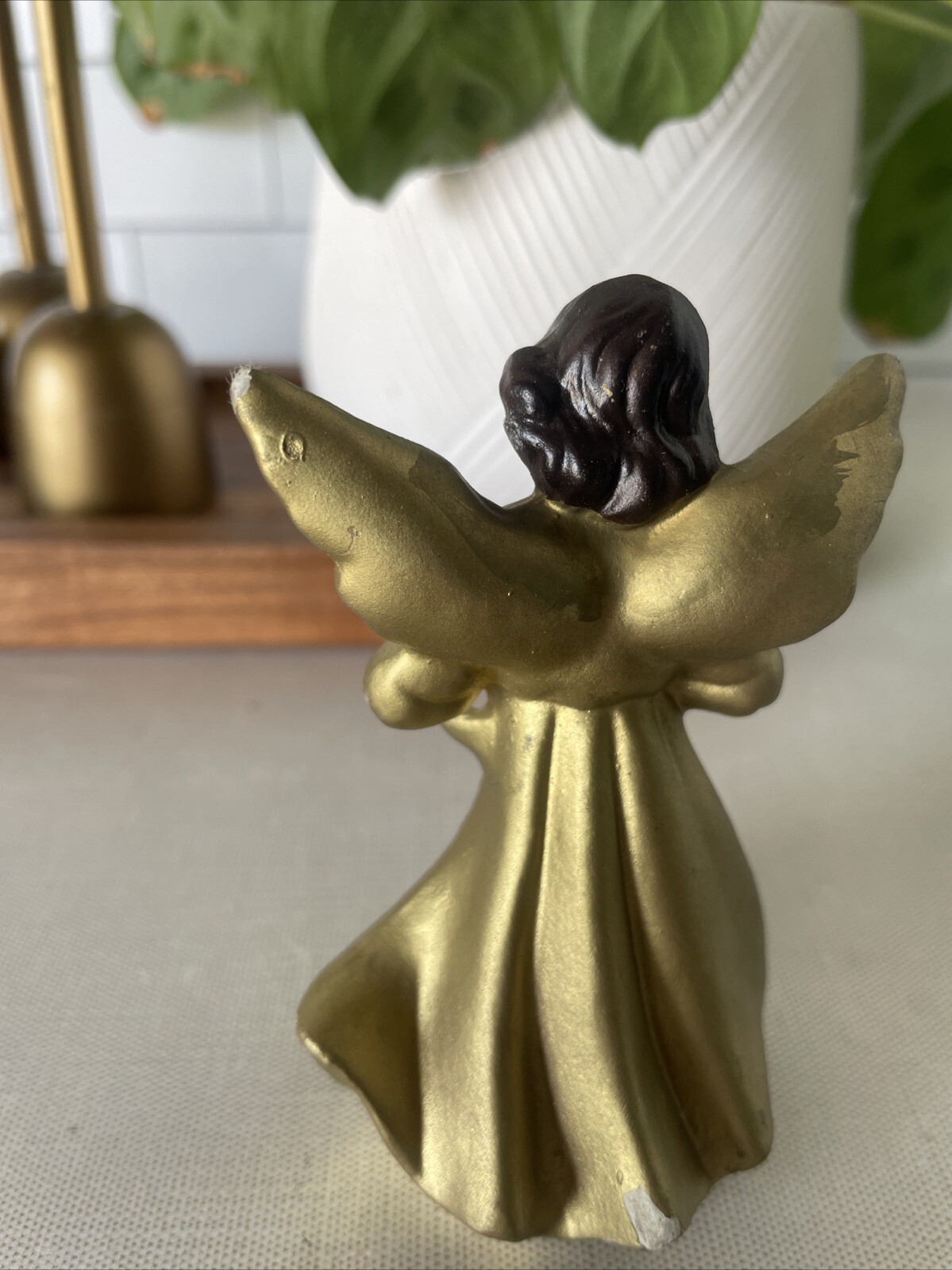 VTG ARCO Winged Angel Fine Quality DALLAS Made In Japan Gold Mid-Century 3.75”