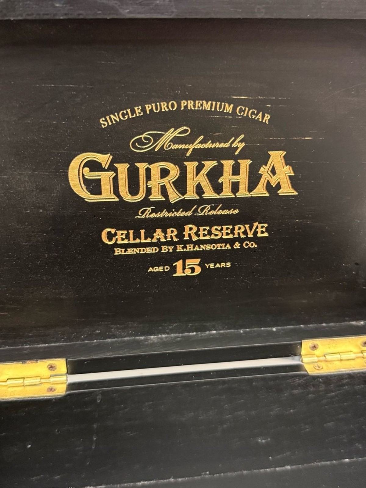 Gurkha Cellar Reserve Wooden Cigar Box Skull Art Storage Decor
