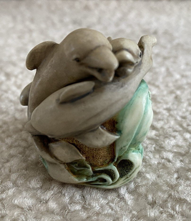 Harmony Kingdom Merry-Go-Round Dolphins Figurine Trinket Box 2000 FREE SHIP