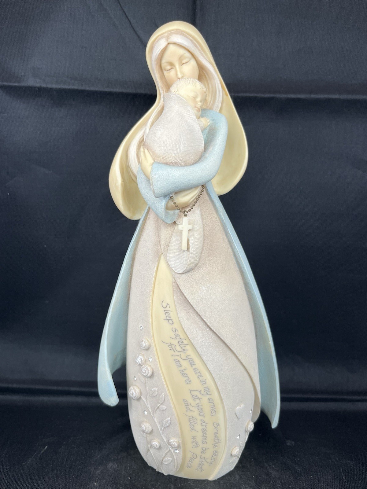 Mother Child Stone Resin Figure Foundations 2008 Enesco #4015048