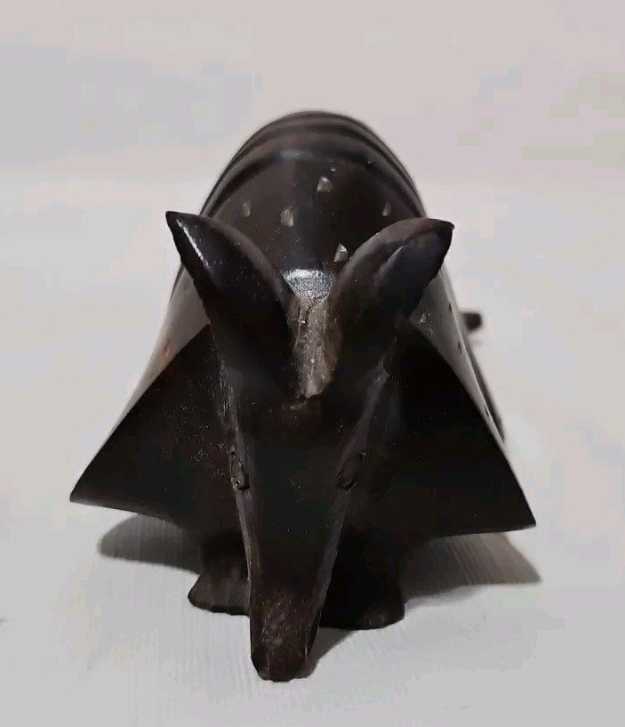 Vintage Wood Armadillo Figurine Hand Carved Folk Art Home Décor Gift