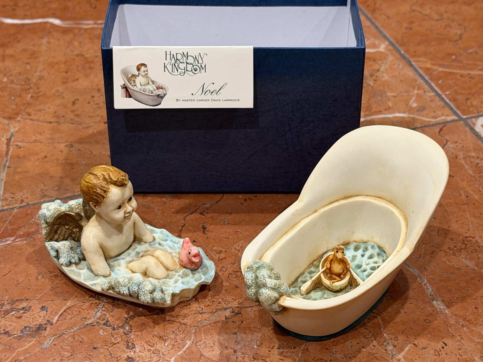 HARMONY KINGDOM NOEL BOY IN BATH VERSION 1 W/ MOUSE ANSE99T NEW NIB