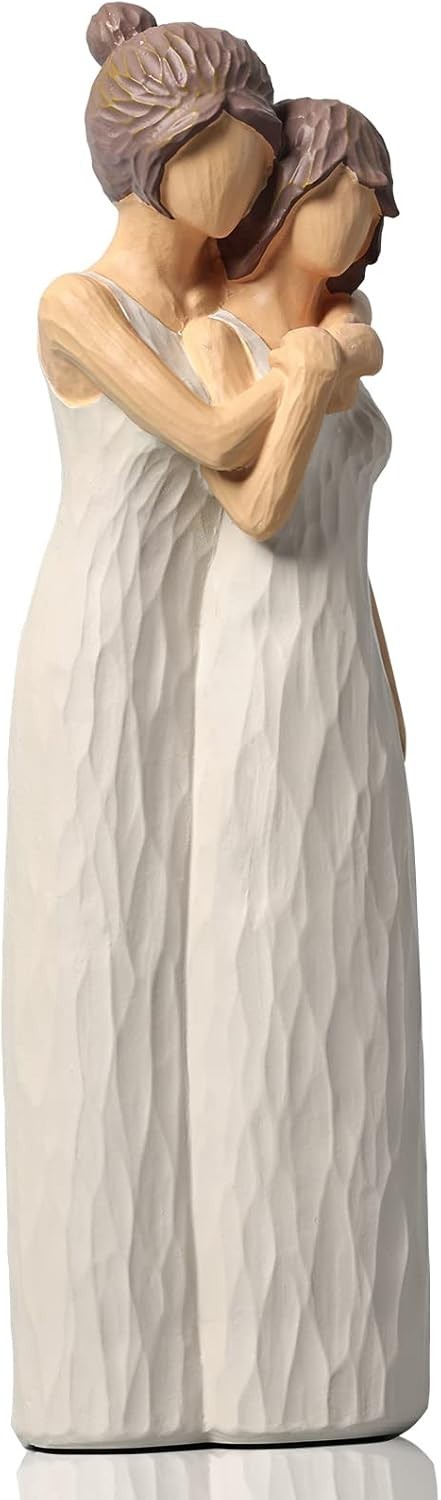 Mother and Daughter Figurines, Mother Daughterging Figurine Statues, Hug