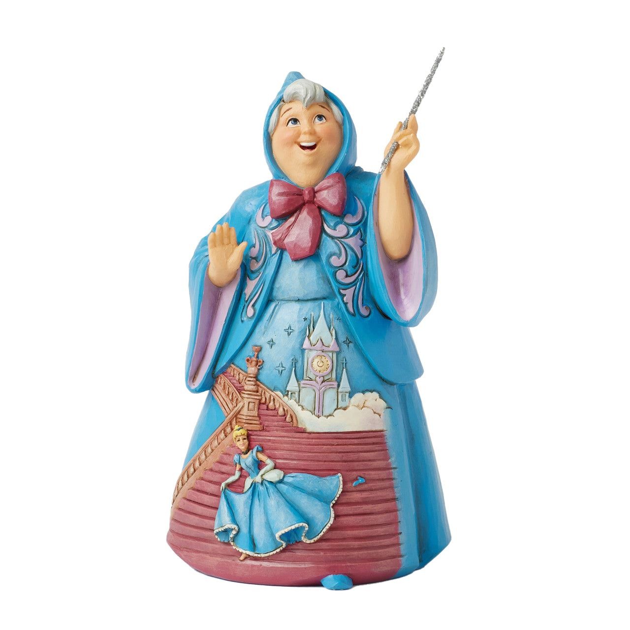 Jim Shore Disney Traditions Fairy Godmother W Wand in Blue Robe Figurine 6016898