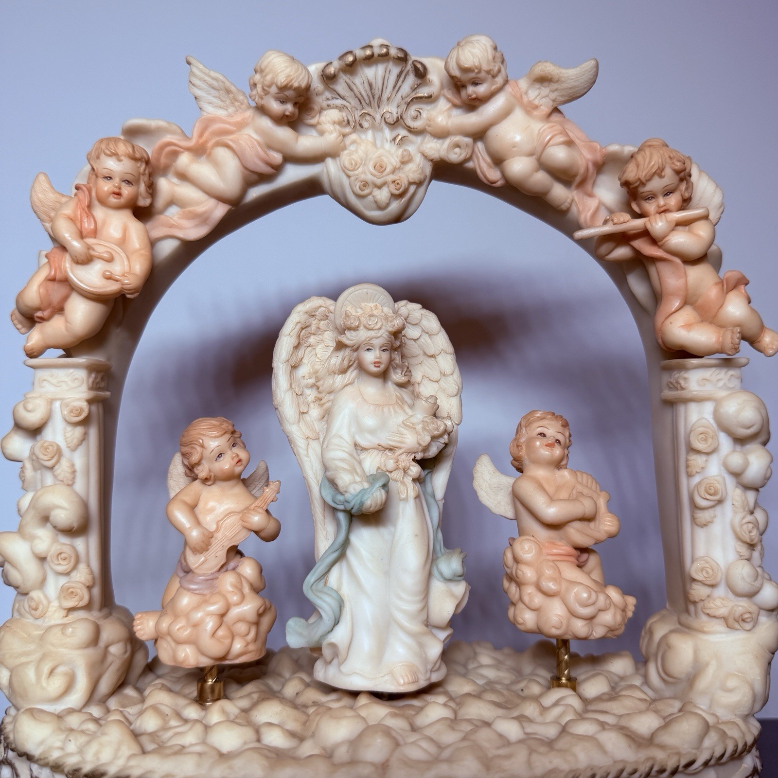 Vintage San Francisco Music Box Co Angel Cherubs Arch “Somewhere Out There”