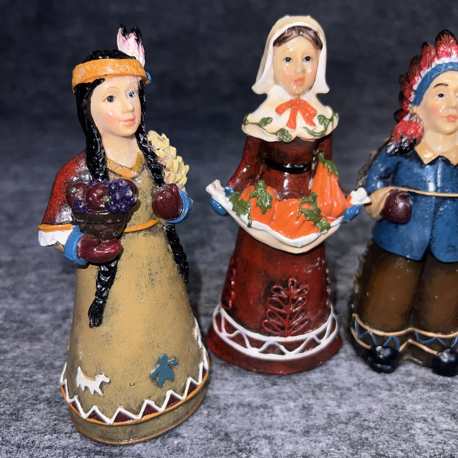 vintage pilgrim And Indian Native American Figurines 6 inches